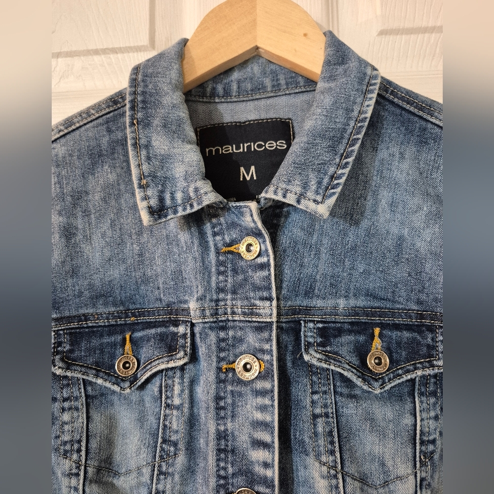 Women's Maurices Denim Jacket Sz M - Picture 3 of 5